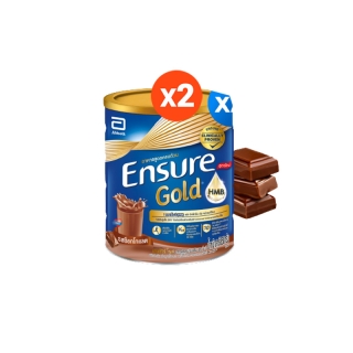 [สูตรใหม่] Ensure Gold เอนชัวร์ โกลด์ ช็อกโกแลต 850g 2 กระป๋อง Ensure Gold Chocolate 850g x2 อาหารเสริมสูตรครบถ้วน
