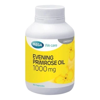 Mega We care Evening primrose oil น้ำมันดอกอีฟนิ่งพริมโรส 100 แคปซูล ผิวชุ่มชื้น ลดปวดประจำเดือน