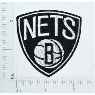 NBA Brooklyn Nets Basketball team sport โลโก้ บรูกลิน เน็ตส์ เอ็นบีเอ บาสเก็ตบอล กีฬา ตัวรีดติดเสื้อ เย็บติดเสื้อ