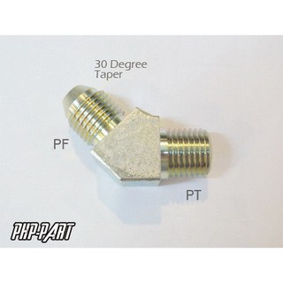 Hydraulic Adapter Fitting 45 degree Male BSPT 1/8" to BSP 1/8", Steelและขนาด1/4