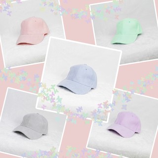 หมวกสีพาสเทล หมวกแก๊ป Pastel Cap เนื้อผ้ากำมะหยี่