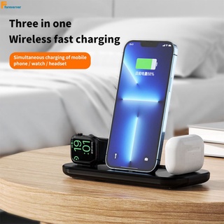 Wireless Charger 3 In 1สถานีชาร์จแบบพกพาพับได้10W Fast Charing สำหรับ Iphone 13/12 Airpods Apple Watch Series Fore