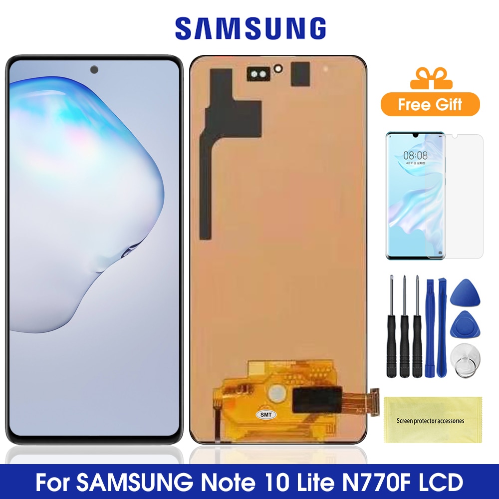 อะไหล่หน้าจอสัมผัส Lcd สําหรับ Samsung Galaxy Note10 Lite จอแสดงผล Lcd สําหรับ Samsung N770F / Ds N7