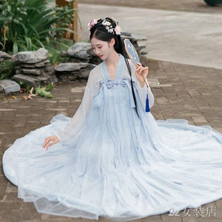 กระโปรงเต็มหน้าอก ชุด Hanfu ผู้หญิงสมัย