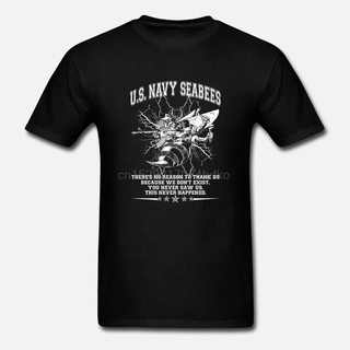 T-shirt  บุรุษ Us เสื้อยืด ลายกองทัพเรือ Seabees สําหรับผู้ชายS-5XL