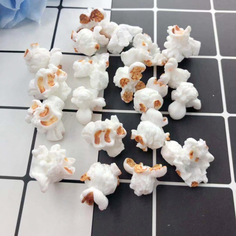 10/20 ชิ้น Creative Candy ของเล่นสีขาว Popcorn เรซิ่น Flatback DIY เครื่องประดับสร้อยคอจี้เด็กอุปกรณ์เสริมผม Patch