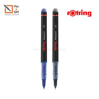 rOtring Rollerpoint Pen 0.5 mm. Black &amp; Blue - รอตริง ปากกาโรลเลอร์บอล ขนาด 0.5 มม. หมึกสี ดำและน้ำเงิน แท้ 100%