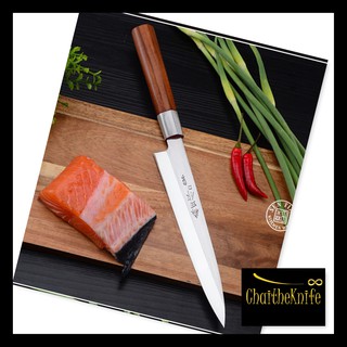 มีดเชฟ ญี่ปุ่น ยานากิบะ ใบมีดยาว 27 cm ด้ามจับไม้ Japanese Yanagiba fish knife blade long 27 cm wooden handle