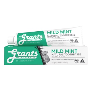 Grants of Australia Mild Mint with Aloe Vera 110g 25g ยาสีฟันมายมินท์ ผสมว่านหางจระเข้