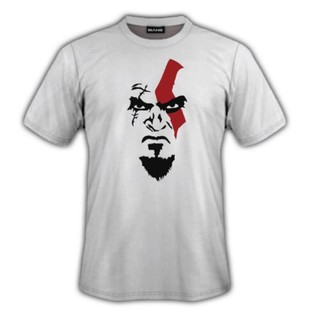 เสื้อยืดผ้าฝ้าย 100% พิมพ์ลาย Kratos Face God Of War แฟชั่นผู้ชาย พลัสไซซ์S-5XL