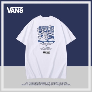 เสื้อยืดแขนสั้น คอกลม ผ้าฝ้าย แบบบาง พิมพ์ลาย Vans Vance Bugs Bunny แฟชั่นฤดูร้อน สําหรับผู้ชาย และผู้หญิงสะดวกสบาย