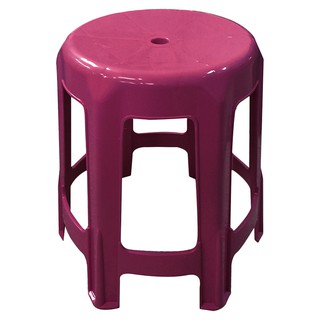 🔥*พร้อมส่ง*🔥 เก้าอี้พลาสติก ทรงกลมปักกิ่ง เกรดบี สีน้ำแดง Round Plastic Chair Grade B Red Color