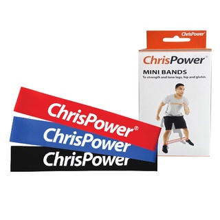 ChrisPower ยางยืดบริหารร่างกายMiniBands 3P/S (1 กล่อง บรรจุ 3 ชิ้น) ขนาด 27.5x0.8 Color R-BL-BK (280)