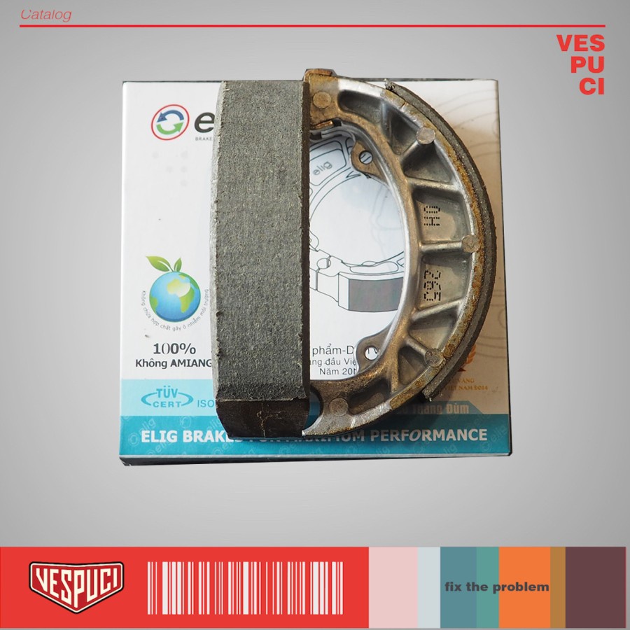 Elig ผ้าเบรคหลังผ้าใบเบรคสําหรับ Vespa S LX LXV Zip 2V 3V iรับ