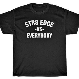 เสื้อยืดผ้าฝ้ายพิมพ์ลายขายดี เสื้อยืด ขอบตรง พิมพ์ลายมังสวิรัติ Str8 Edge Vs Everybody Sxe