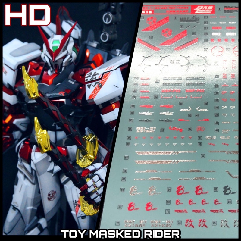 DECAL ดีคอลน้ำแบบเงา HD MG MBF-P02 GUNDAM ASTRAY RED FRAME KAI