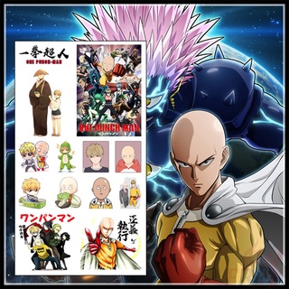 ✿ ONE PUNCH-MAN - Anime Saitama Mini Temporary Tattoo สติ๊กเกอร์ ✿ 1Sheet Waterproof Tattoos for Sexy Arm Clavicle Body Art Hand Foot