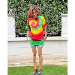 เสื้อมัดย้อม สายเขียว Rasta Spiral แขนสั้น @zarymshop