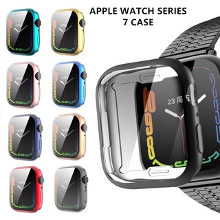 เคส TPU นิ่ม แบบใส ป้องกันหน้าจอ 360 องศา สําหรับ Apple Watch Case Series 7 6 5 4 3 2 1 SE iWatch 38 40 41 42 44 45 มม.