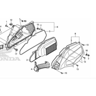 แท้ใหม่ ชุดครอบกรองอากาศ ฝากรองอากาศ ไส้กรองอากาศ หม้อกรองอากาศ Click150i Click125i