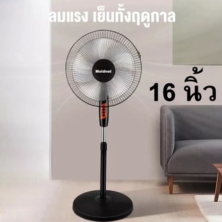 Moidnei พัดลม 16 นิ้ว 5ใบพัด (สีดำ)  พัดลมตั้งพื้น พัดลมตั้งโต๊ะ พัดลมตั้งโต้ะ  ดลมตั้งพื้่น พัดลมระบายอากาศ