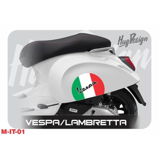 สติ๊กเกอร์ข้างถังแบบเล็ก เวสป้า แลมเบรตต้า Vespa Lambretta ติดได้ทุกรุ่น (2 ชิ้น ซ้ายขวา) Set 1