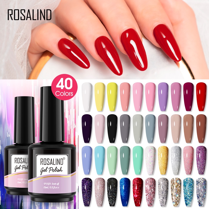 Rosalind 15ml Soak Off Gel Polish Bright สําหรับการออกแบบเล็บ LED/UV โคมไฟ S15-S28