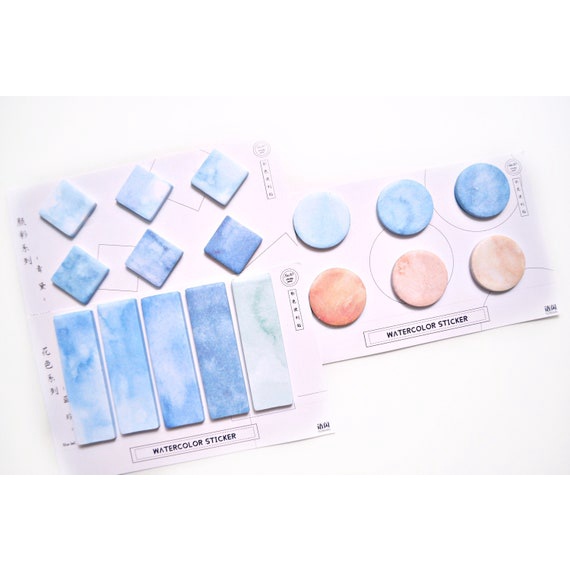 Sky Blue Geometric Ombre Paper Notes, Notepad, Paper Ephemera
