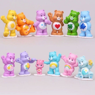 12 ชิ้น / เซต อะนิเมะ Care Bears พีวีซี ฟิกเกอร์ โมเดลตุ๊กตา ของเล่นสําหรับเด็ก เค้ก Topper