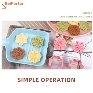 [BaiPester] 9pcs/set Snowflake Shape Cookie Cutters 3D Plastic Biscuit Mold Cookie Bakeware