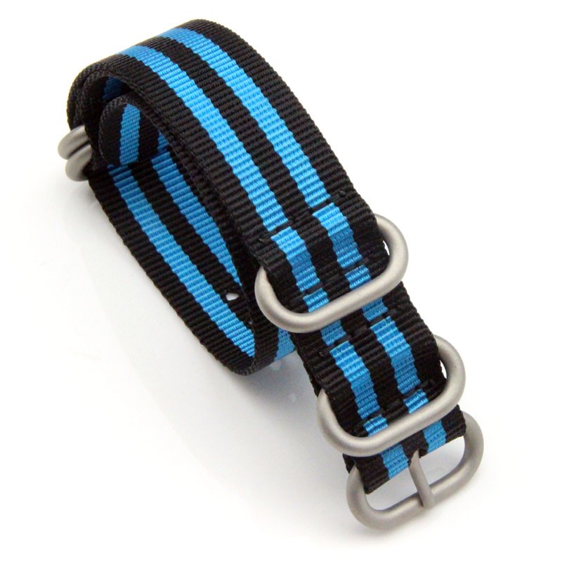 Ocean Blue หนา Zulu สายนาฬิกา 22 มม.สายนาฬิกาไนลอน 20 มม.สายผ้าใบ 24 มม.สายกีฬา Watchband 18 มม.