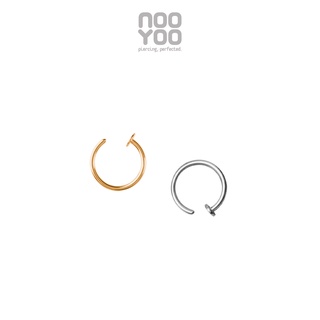 NooYoo จิวจมูกสำหรับผิวแพ้ง่าย Open Nose Ring Surgical Steel (ขาว/ทอง)