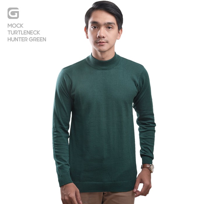 111.11 เสื้อกันหนาว คอเต่า ผ้าถัก สีเขียว สําหรับผู้ชาย ผู้หญิง W7F3