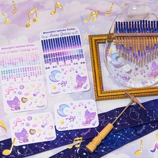 ✨✨ลายใหม่ 2023✨✨ สติกเกอร์ตกแต่งคาลิมบา ลายแมวน้อยน่ารักมิสไนท์ Missnight
