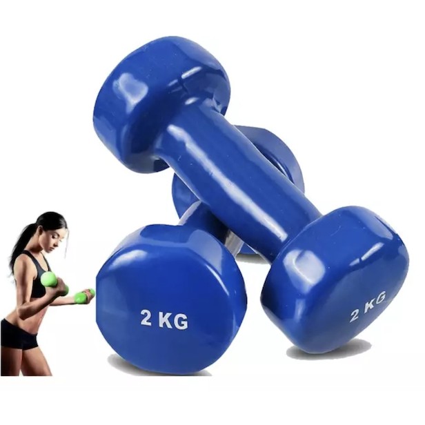 Fitness Gym Neoprene / Vinyl Dumbbell [2kg x 2pcs] Toning Dumbbell Easy Grip (ข้างละ 2kg x 2pcs; รวม