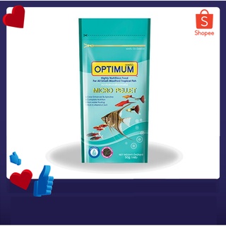 Optimum Micro pellet อาหารปลานีออน ปลาหางนกยูง เม็ดไมโคร น้ำไม่ขุ่น 50 g.