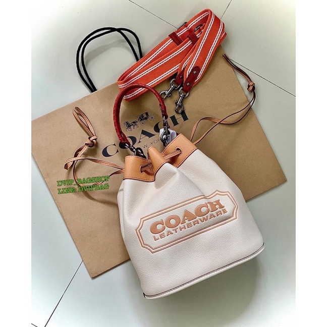 COACH Color-Block Leather Field Bucket Bag แท้💯% COACH FACTORY