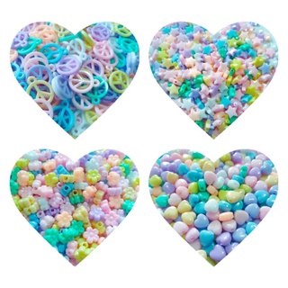 ลูกปัดสีพาสเทล หัวใจจิ๋ว ดาวจิ๋ว ดอกไม้จิ๋ว 20กรัม (ส่งจากไทย)