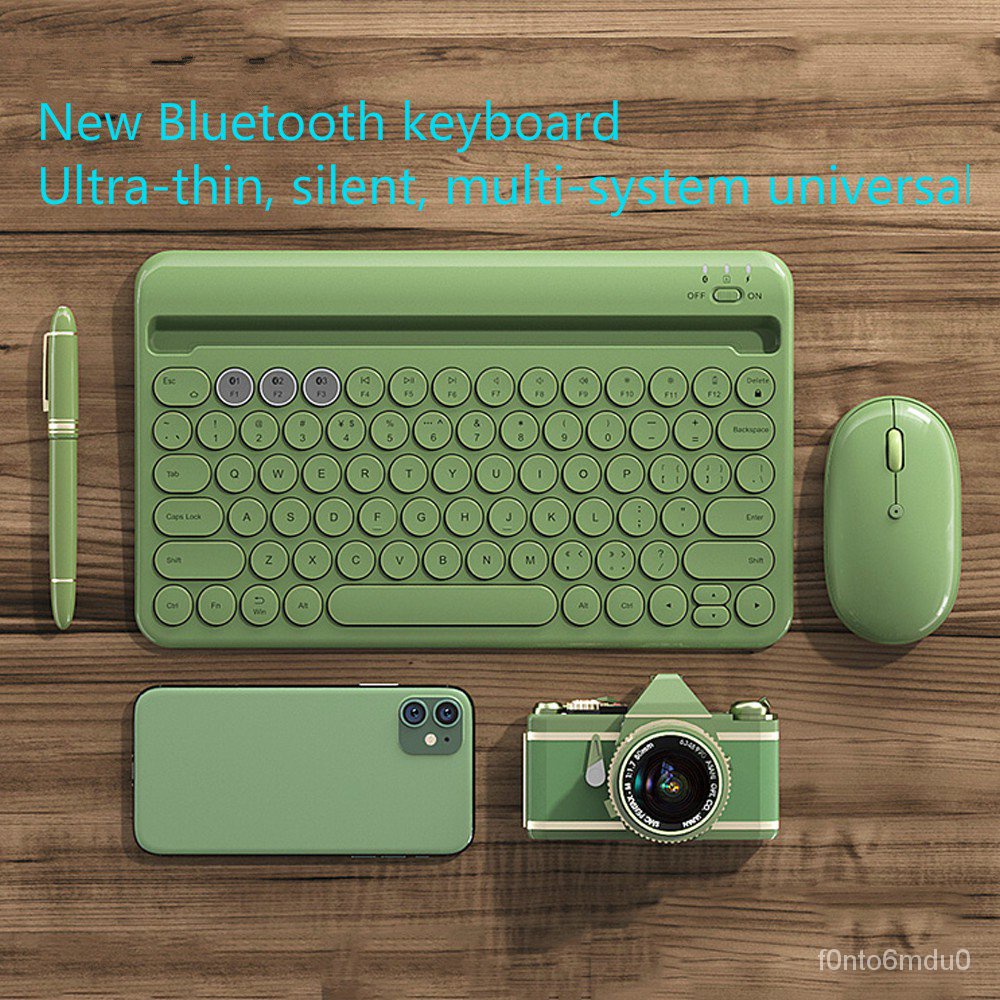 《newest》Bluetooth Wireless Silent Mini Gaming Keyboard Retro Keyboard