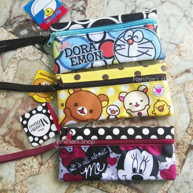 กระเป๋าดินสอลิขสิทธิ์แท้ rilakkuma / doraemon / minnie กระเป๋าดินสอ กล่องดินสอ ถุงดินสอ