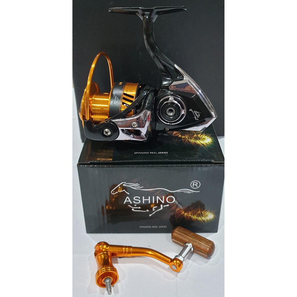 รอกสปินนิ่ง ashino รุ่น SEAGATE เบอร์ 1000/ 2000/ 3000/ 4000/ 5000/ 6000 มือหมุนเกลียว/ รอกสปิน