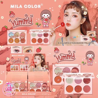 MILA COLOR อายแชโดว์ พาเลทอายแชโดว์ 6 สี เนื้อแมตต์ อายแชโดว์พาเลทท์ สีสวย คมชัด พร้อมชิมเมอร์ กลิตเตอร์ ในตลับเดียว