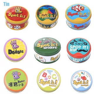 (Tinching) Dobble Spot It Card Game ของเล่นการ์ดบอร์ดเหล็ก สไตล์ฮิปฮอป