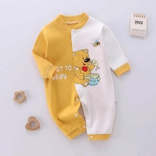 Babyonline(Y304)P1 (ส่งด่วน1วัน)ชุดบอดี้สูทขายาวเด็กแรกเกิดลายการ์ตูนผ้าฝ้าย นิ่ม อ่อนโยนต่อผิวเด็ก