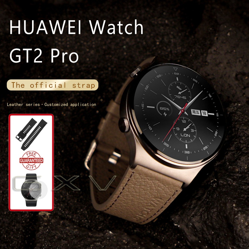 สายนาฬิกาข้อมือหนัง สีพื้น สําหรับ Huawei Watch GT2 Pro GT2 Magic 2 ขนาด 46 มม.