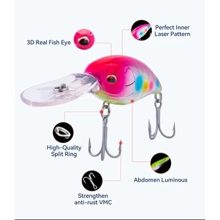 Kingdom OC-62 Crankbait Fishing Lure 62mm 21.8g Minnow Sinking & Floating Trolling Retrieving ประดิษฐ์ ABS Lure เหยื่อ Hard Wobblers ตกปลาทะเลเหยื่อตกปลาปลาคาร์พ