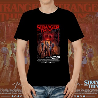 เสื้อยืดโอเวอร์ไซส์เสื้อยืด พิมพ์ลาย Stranger things 4 สีดํา กรมท่า สีขาว MIMI_001S-3XL