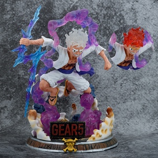 One Piece ลูฟี่ Gear 5 สายฟ้า Luffys fifth gear battle Nika form Luffy gear 5 PVC Figure 36 cm