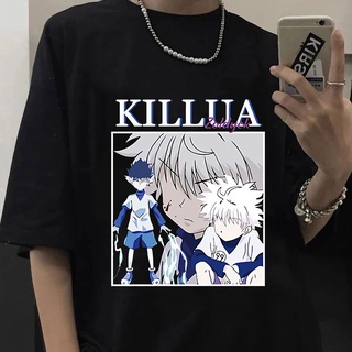 เสื้อผ้าผชKillua Zoldyck เสื้อยืดคอกลม แขนสั้น ผ้าฝ้าย เข้ารูป สําหรับผู้ชาย wvmo XOXZS-5XL