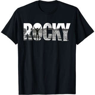 เสื้อยืดผ้าฝ้ายพรีเมี่ยม เสื้อยืด พิมพ์ลายโลโก้ Rocky สําหรับผู้ใหญ่